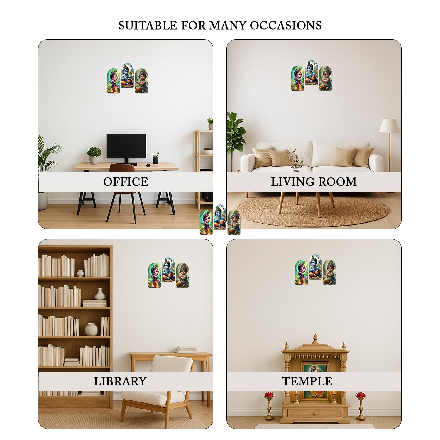 Stylish Modern Artwork Krishna Basuri Pack of 3 Pieces