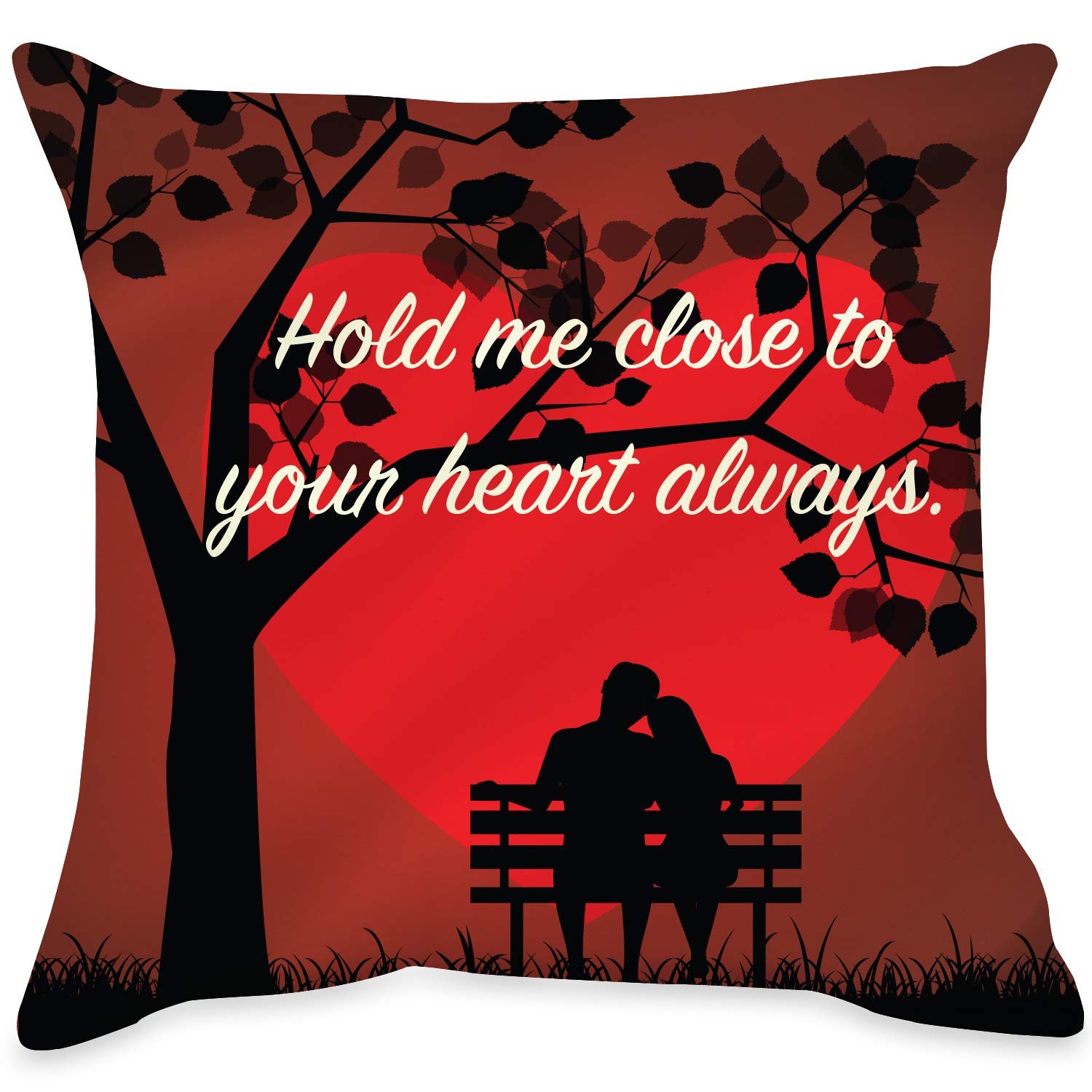 Valentine Day Gift Combo Hold Me Close Pillow Cushion Cover With Filler(12 X 12) Mug 330 Ml And 1 Ar