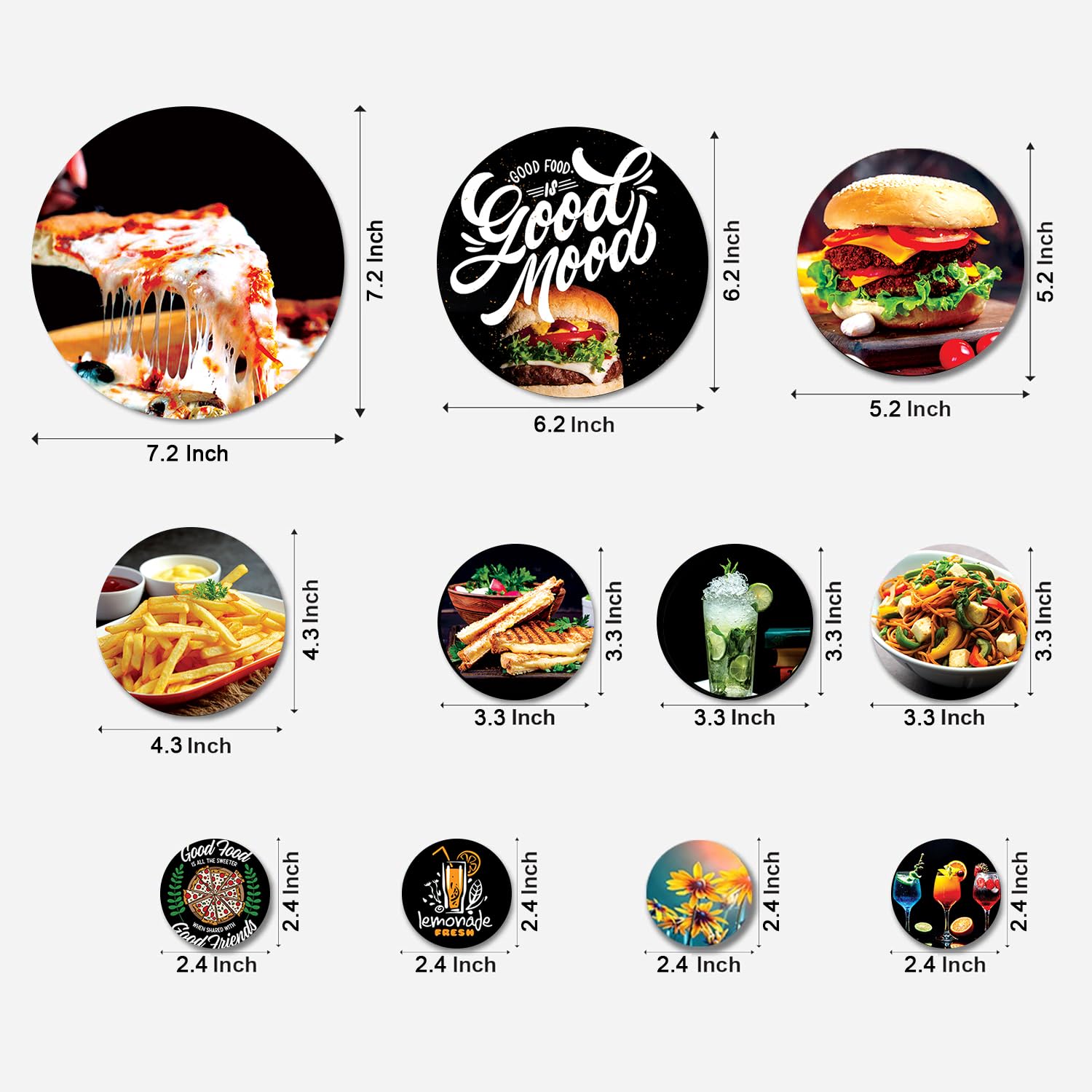 MDF Decorative Artwork Living Room Decoration Item for Home, Office, Room, Balcony Pack of 11 Pieces