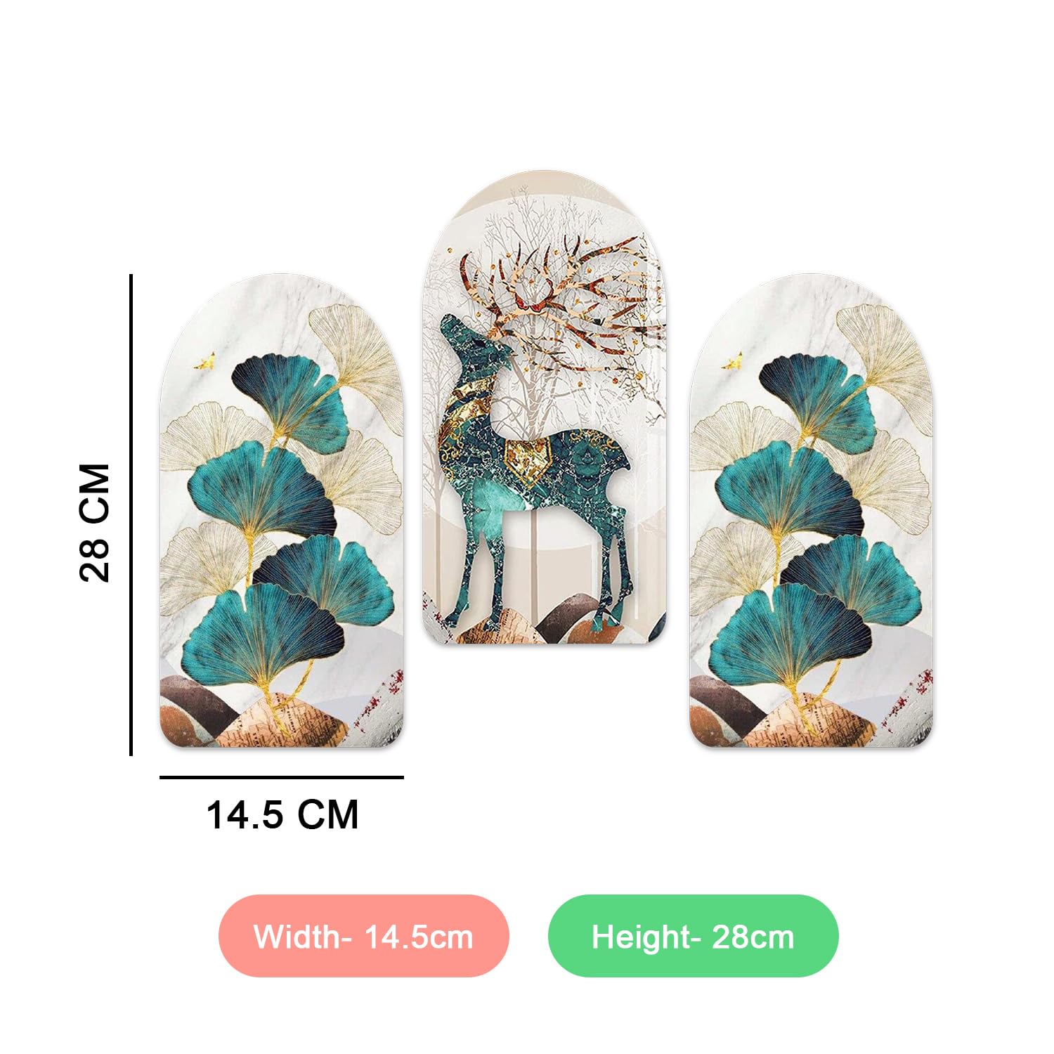 Designer Engineered Wood Wall Hanging Decoration Item for Home Decorative Items, Pack of 3 Pieces