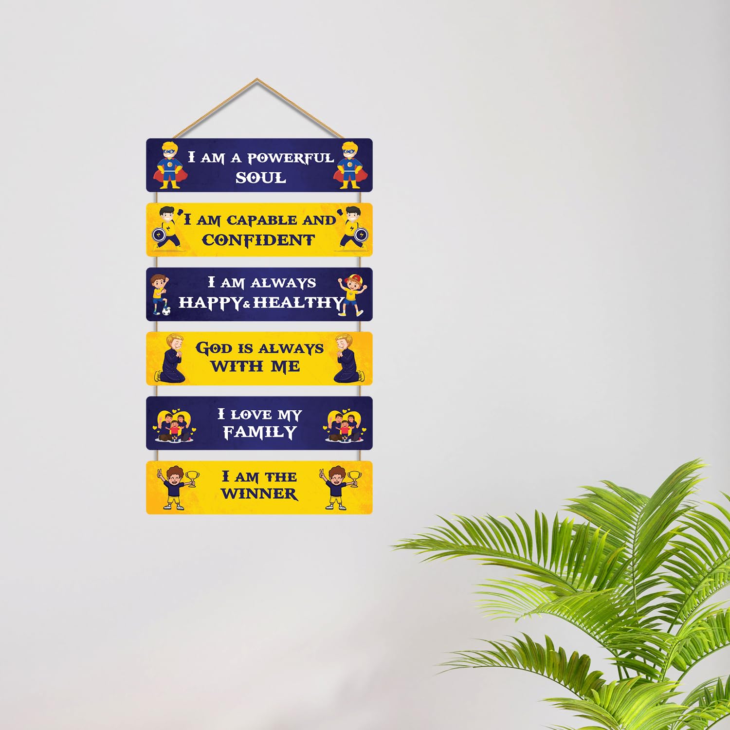 Wooden Wall Hanging Decor - Positive Motivational Thoughts or Quotes Wall Hanging Decorations 