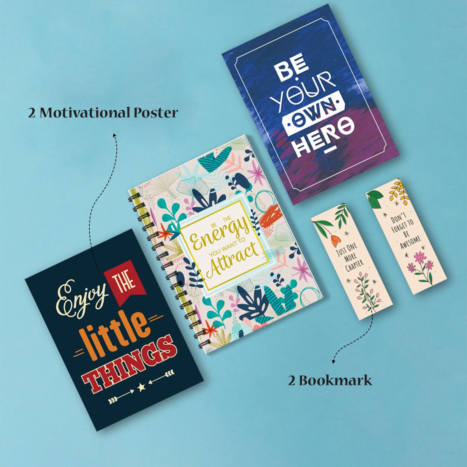 Be The Energy You Want To Attract Planner Kit Undated B5 Planner with Stickers, Bookmarks, Poster, A