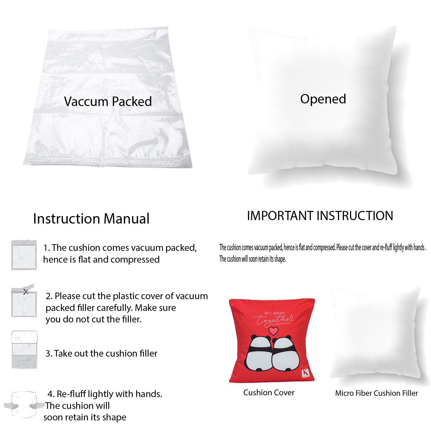 Valentines let’s Dream Together Quote Cushion Cover with Filler(Red 12 x 12) Mug 330 ml and 1 Artifi