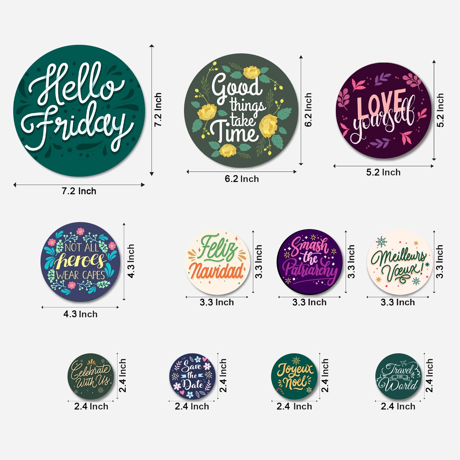 MDF Decorative Artwork Living Room Decoration Item for Home, Office - KBC1120 - Pack of 11 Pieces