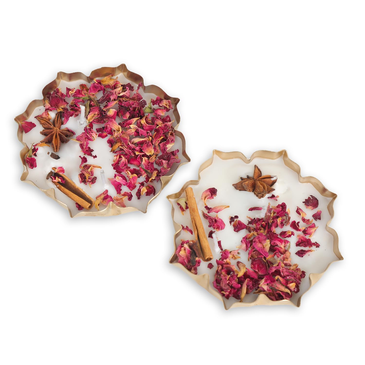  Set of 2 Phool Urli Candle Combo for Diwali Decoration  Flower Shape Decorative Diya Urli for Home,