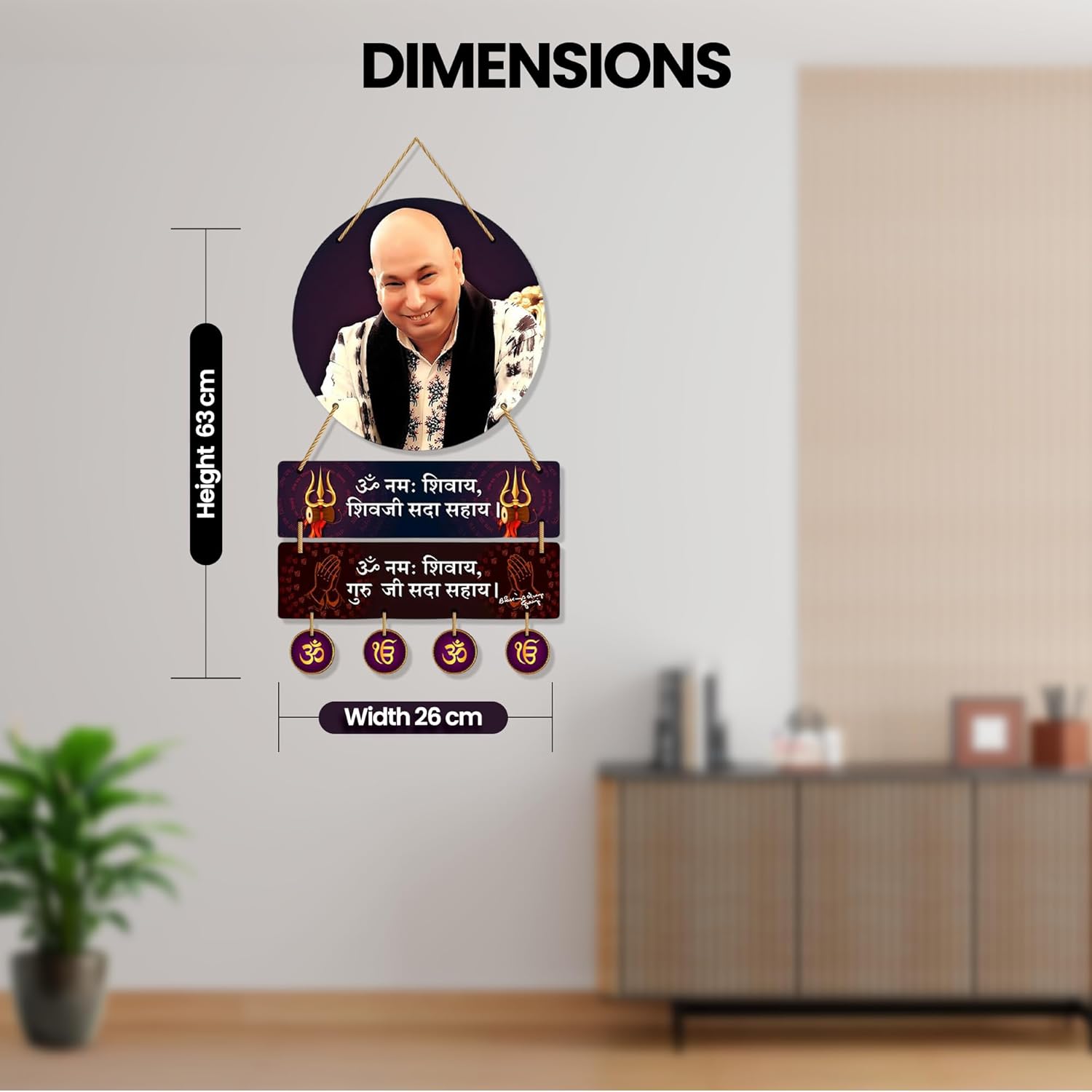 GURUJI_BLK Wooden Wall Hanging Decor  Artistic Wall Sculpture for Living Room  Home Decoration Items