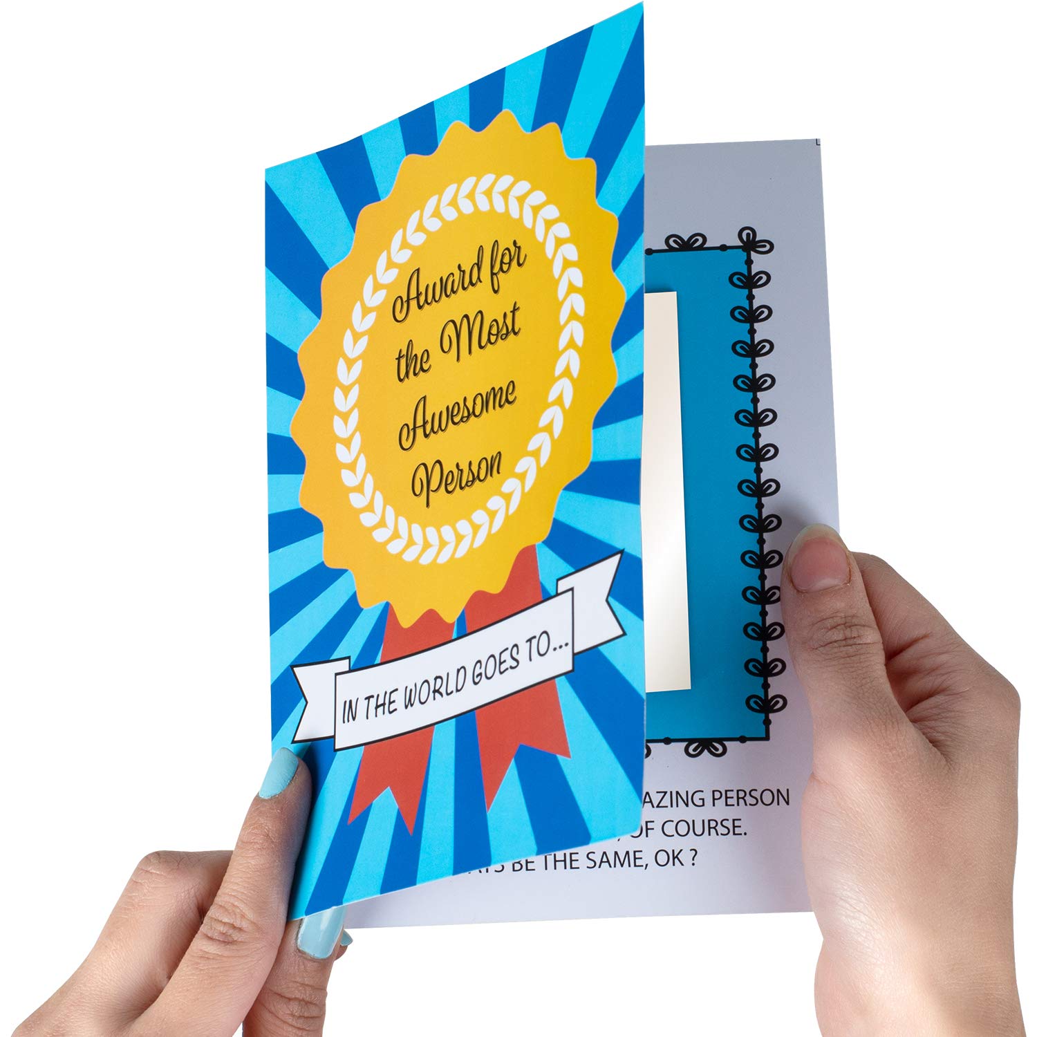 Most Awesome Person Greeting Card with Mirror Inside - Unique Card for Girlfriend/Boyfriend/Friends 