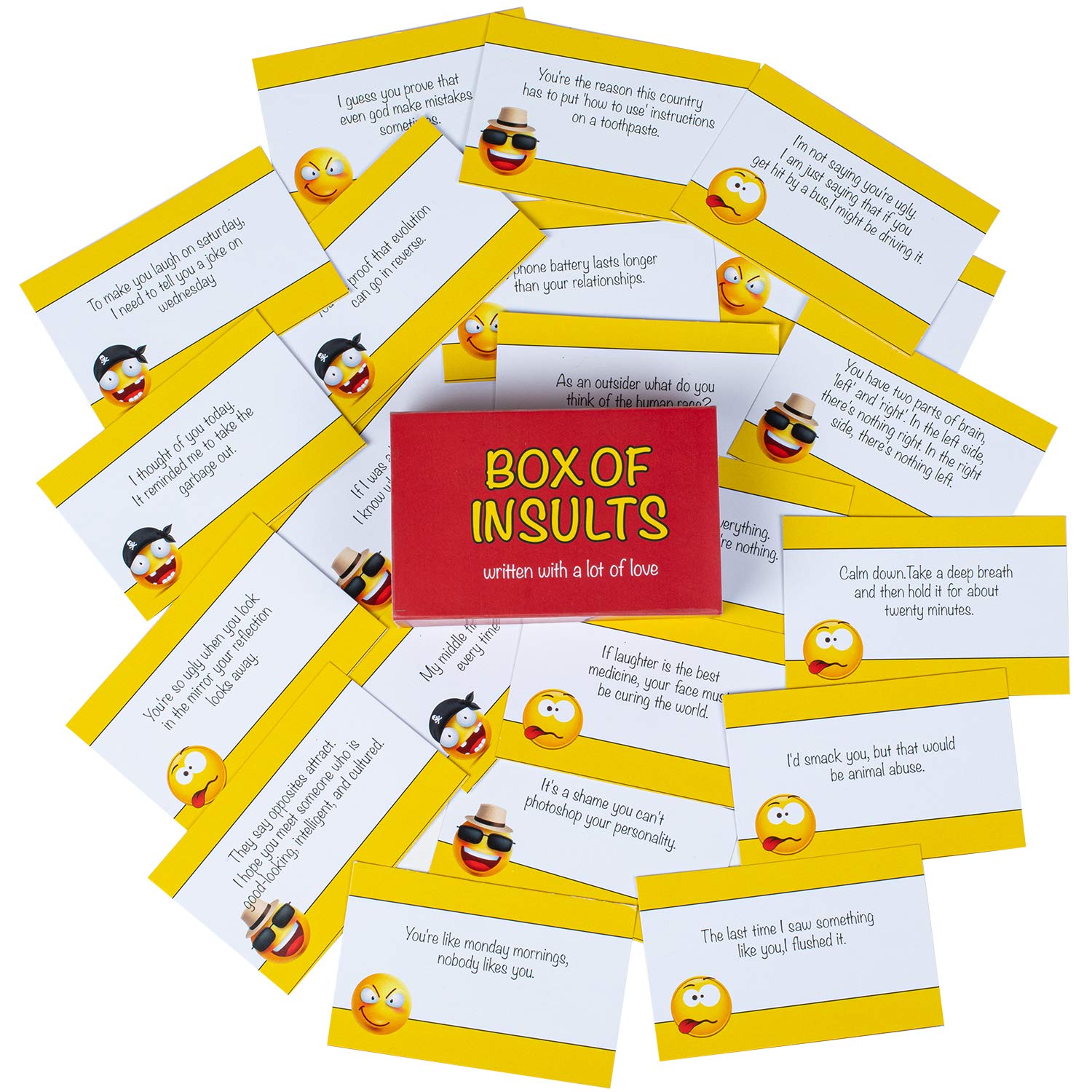 Box of Insults Set of 21 Quotes Cards with Funny messages Gift for Best Friend, Soulmate, birthday, 
