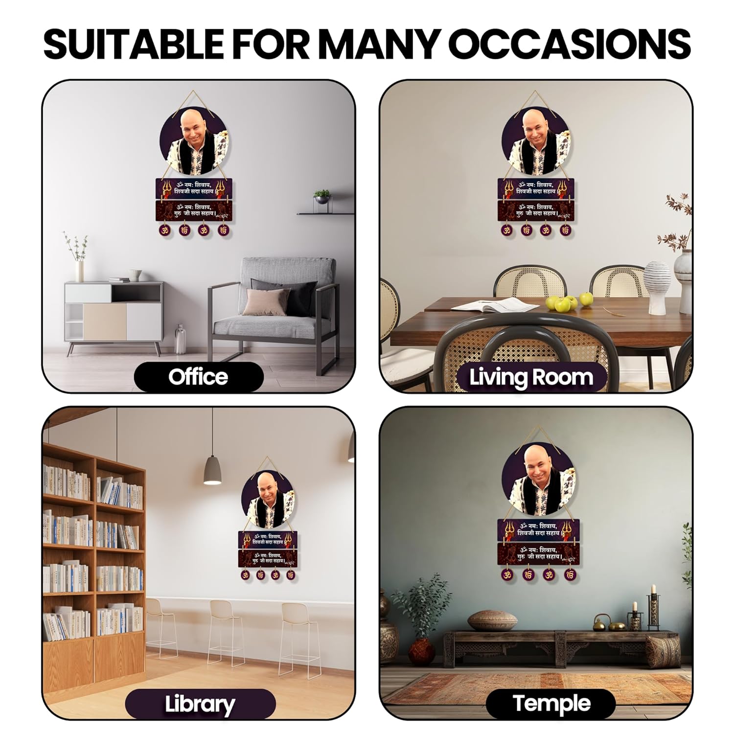 GURUJI_BLK Wooden Wall Hanging Decor  Artistic Wall Sculpture for Living Room  Home Decoration Items