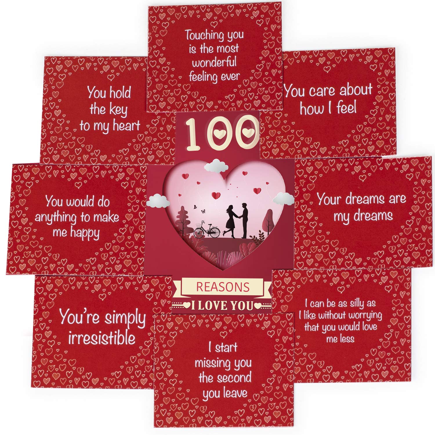 00 Reasons Why I Love You Cards,Love Box,Confession Box,Valentine'S Day Gift,Gift For Girlfriend,Boy