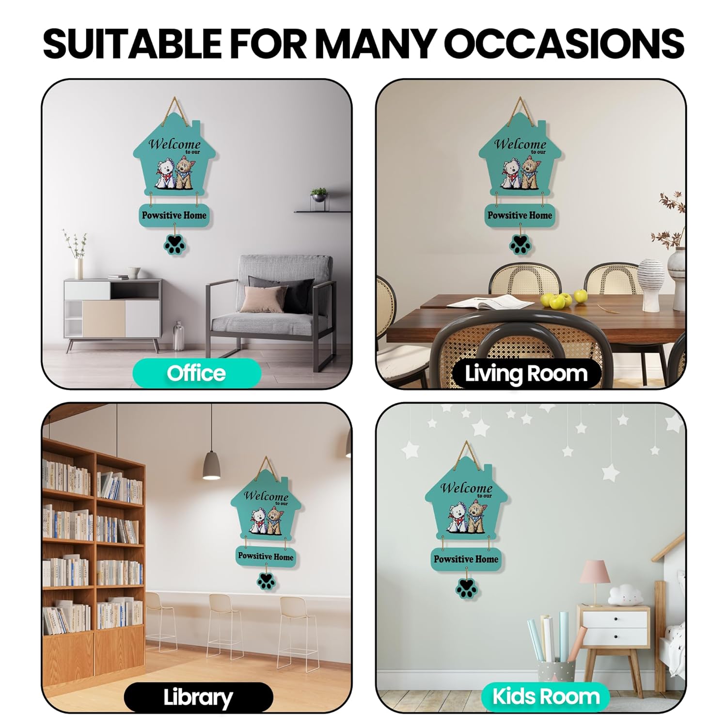 Wooden Door Hanging Dog Wall Sculpture Home Decoration Items