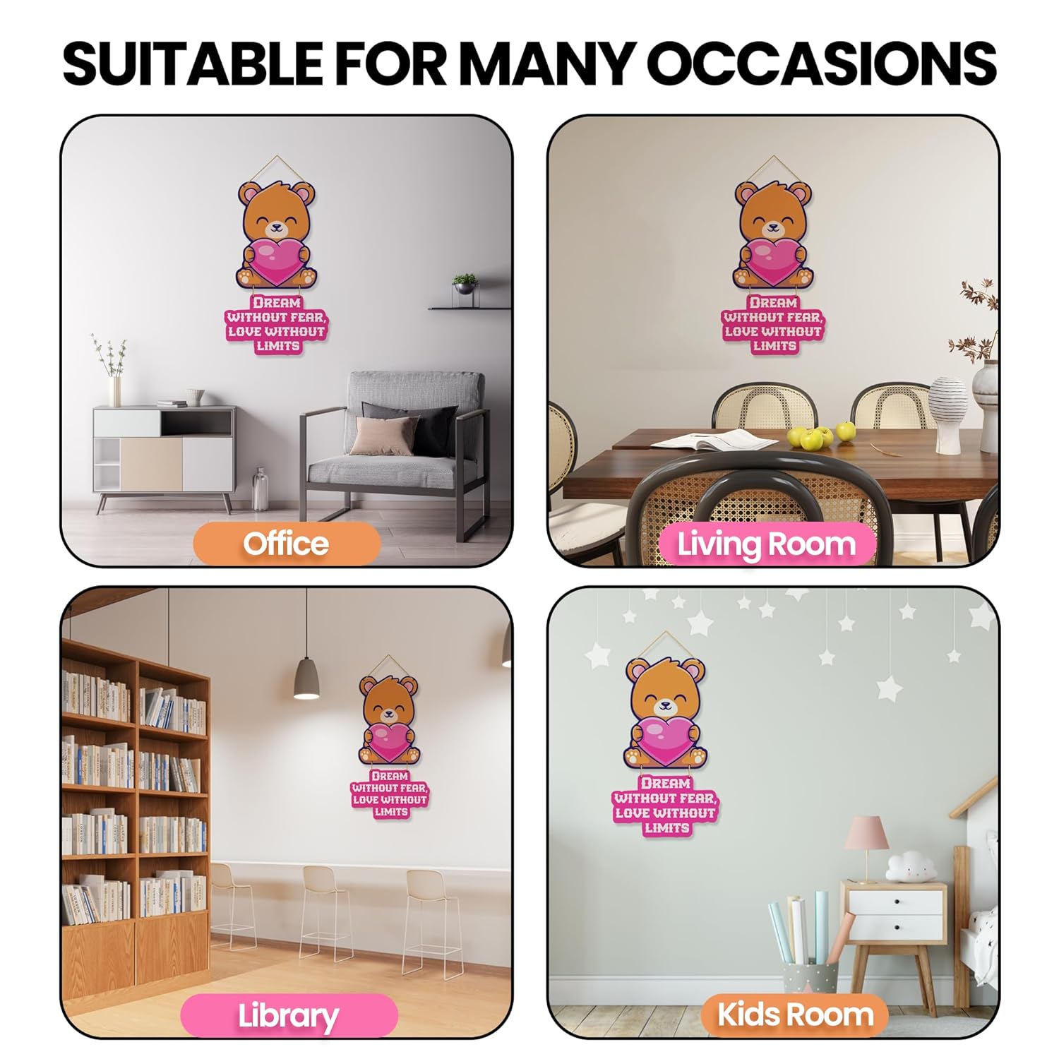 Wooden Door Hanging Decorative Items – Teddy Wall Sculpture