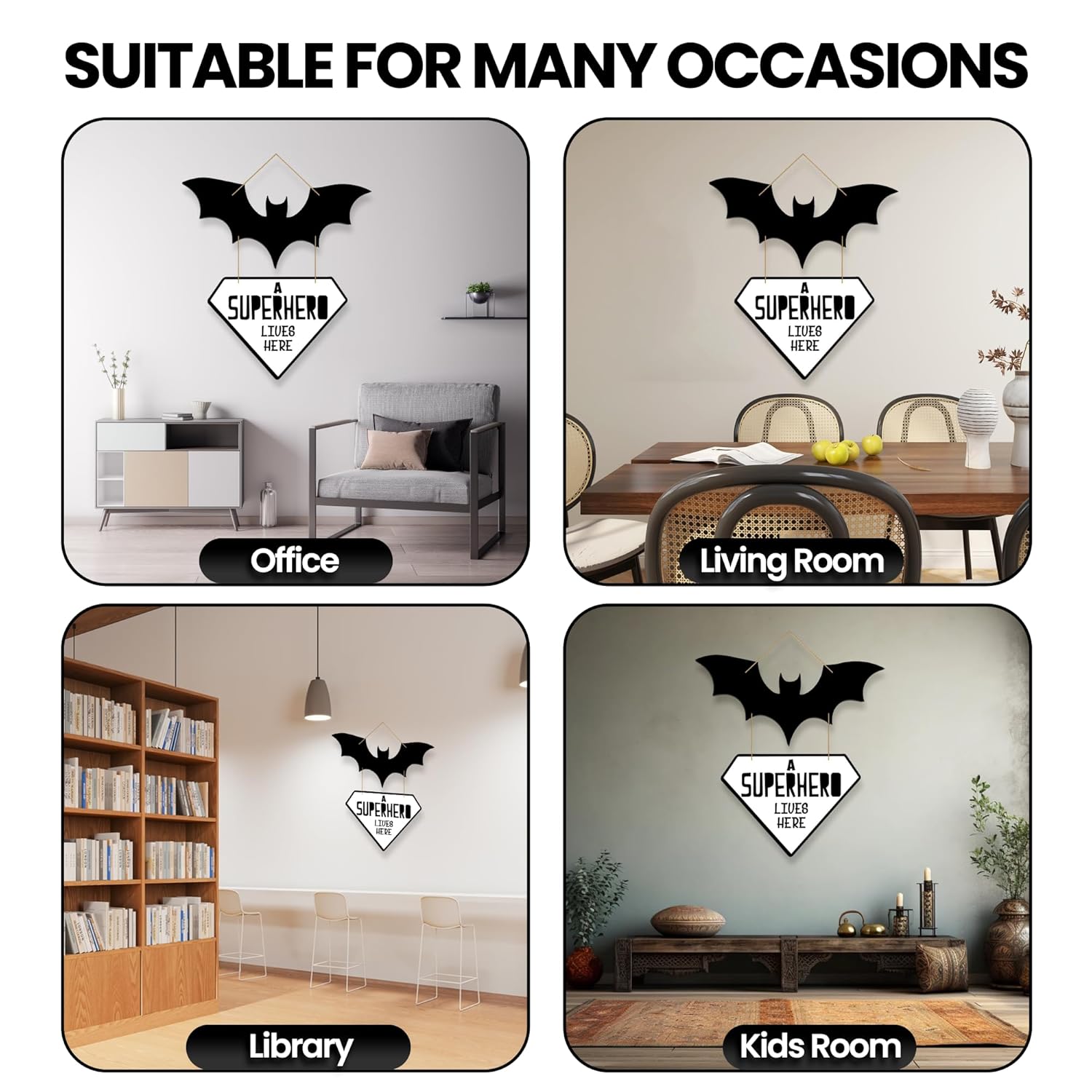 Bat Wall Sculpture  Wooden Wall Hanging Art