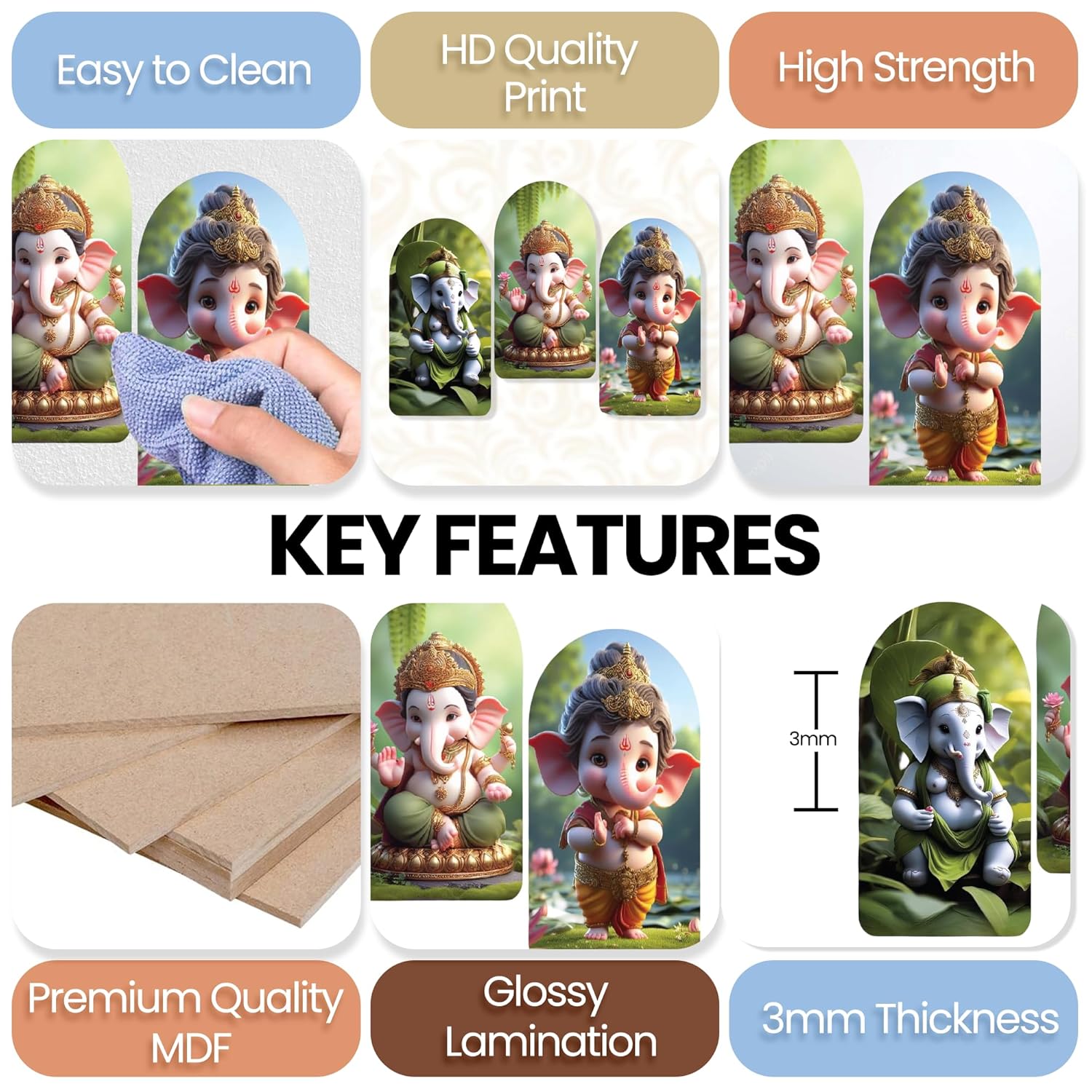 Ganesha Wall Sculpture  Wooden Frame for Diwali Wall Decoration  Handcrafted Wall Hanging Art