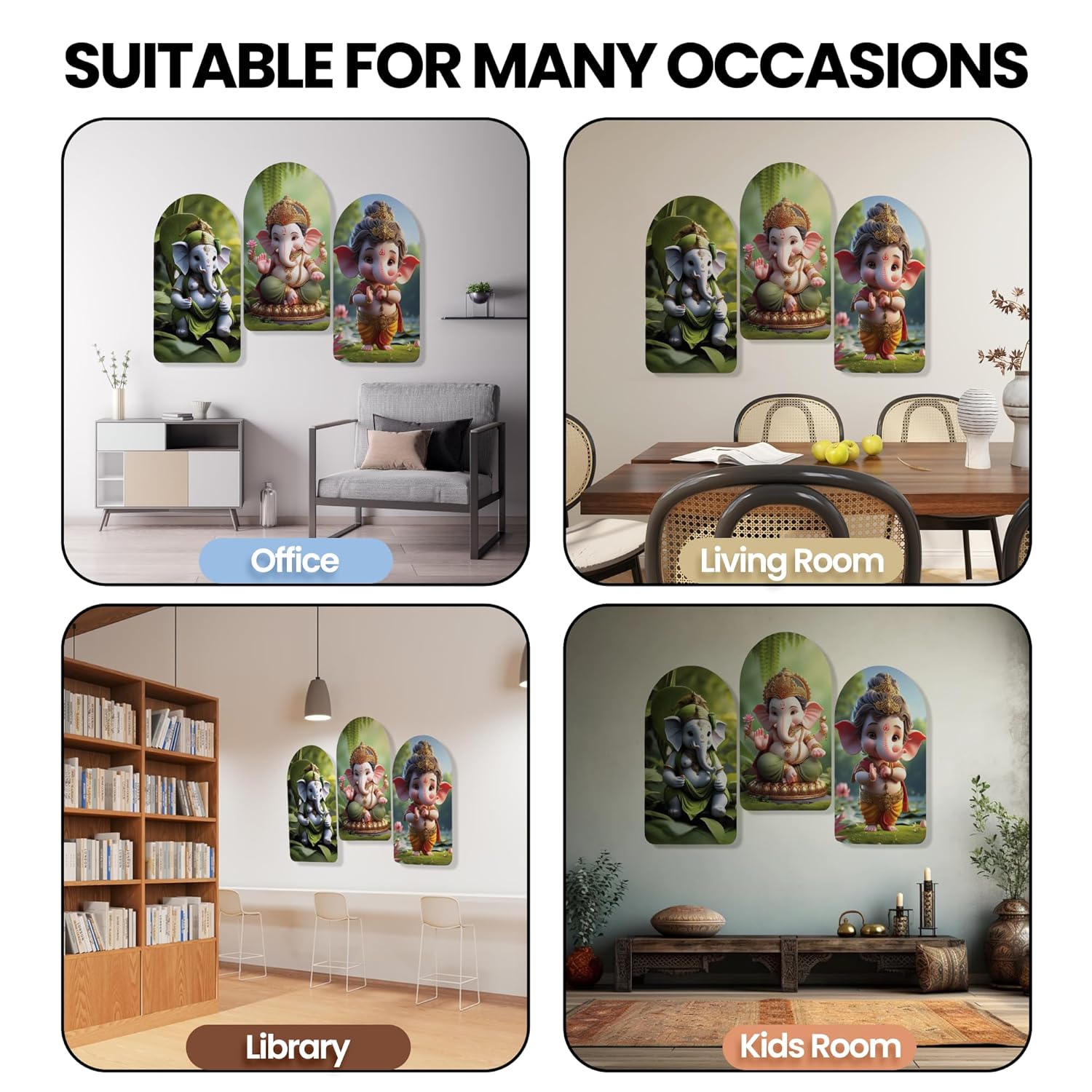 Ganesha Wall Sculpture  Wooden Frame for Diwali Wall Decoration  Handcrafted Wall Hanging Art