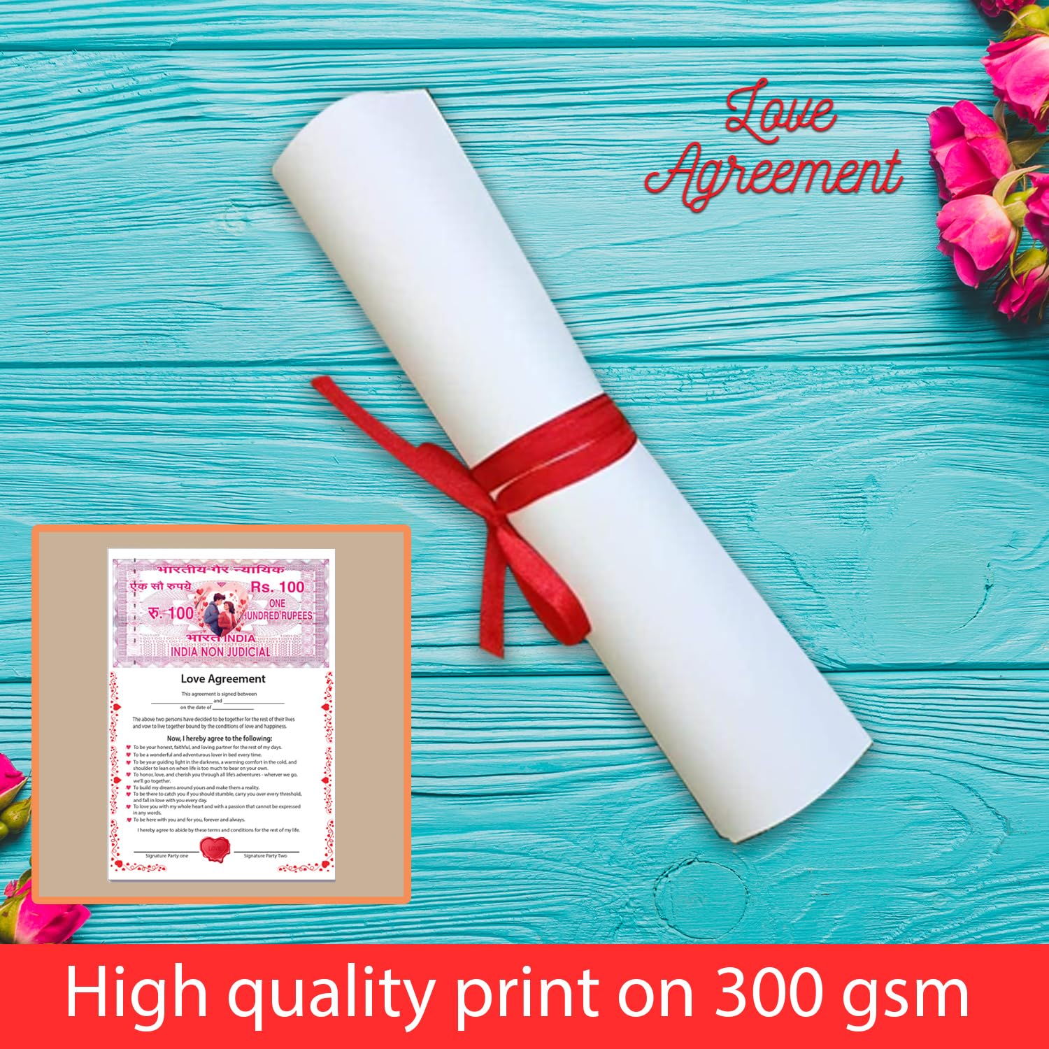 Love Contract Agreement - Certificate Gift for Valentines Day
