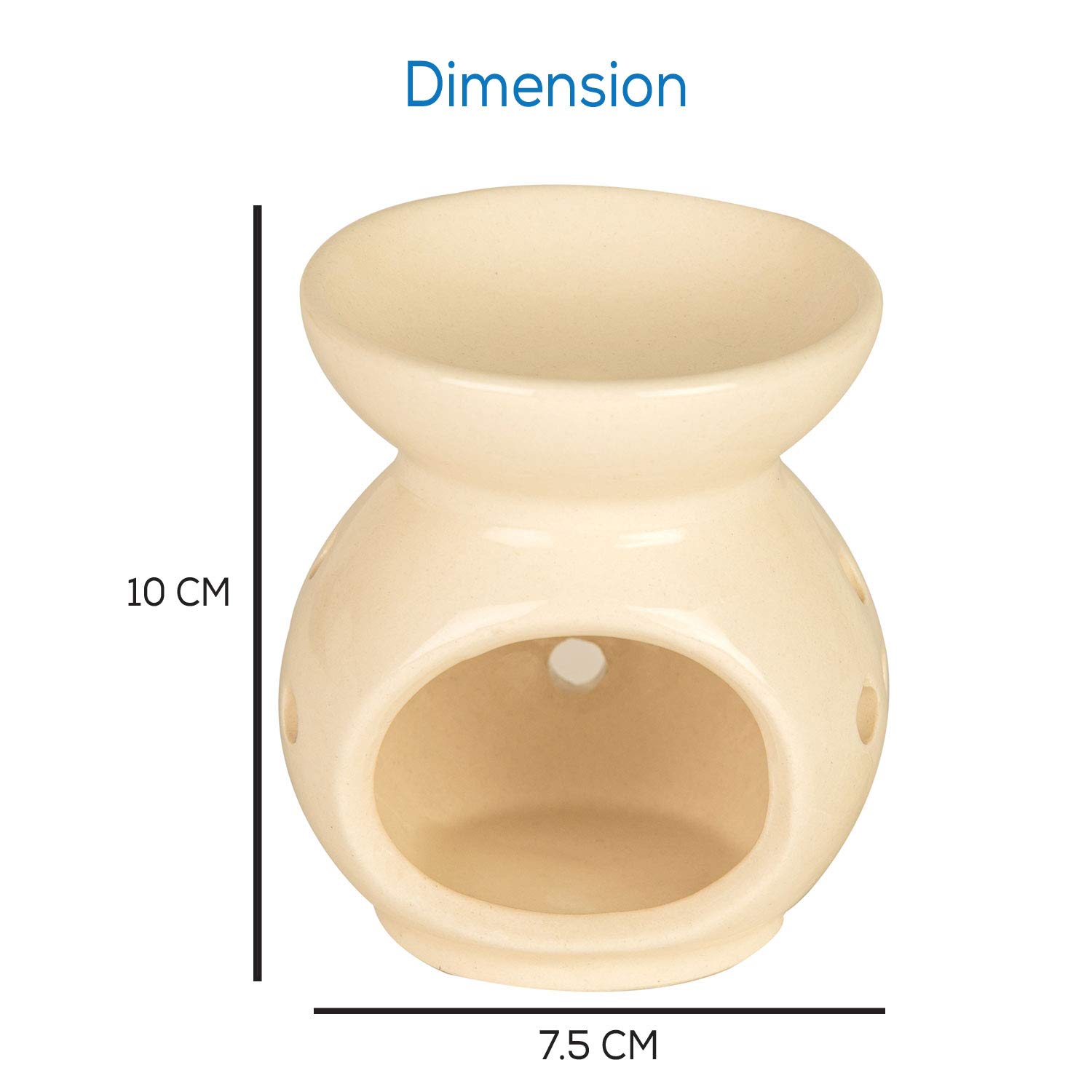 Ceramic Aroma Burner (White, 4 Inch)