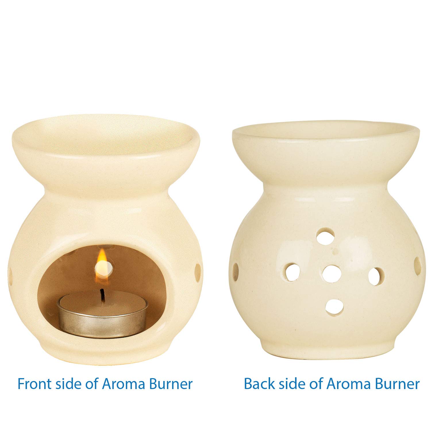Ceramic Aroma Burner (White, 4 Inch)