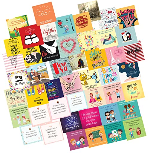 Set of 48 all occasion Friendship BFF Cards for Decoration or Other DIY Greeting Cards 3X3 Inches 
