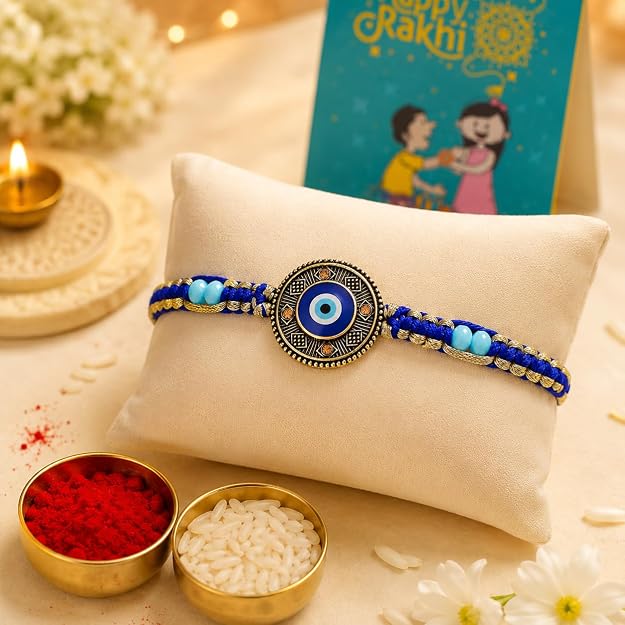 Evil Eye Braided Thread Rakhi for Brother
