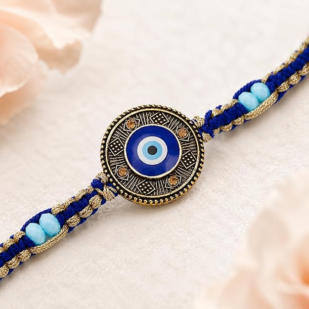 Evil Eye Braided Thread Rakhi for Brother