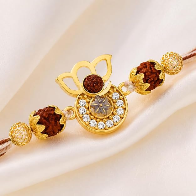 Auspicious Ganesha Rudraksha Rakhi for Brother
