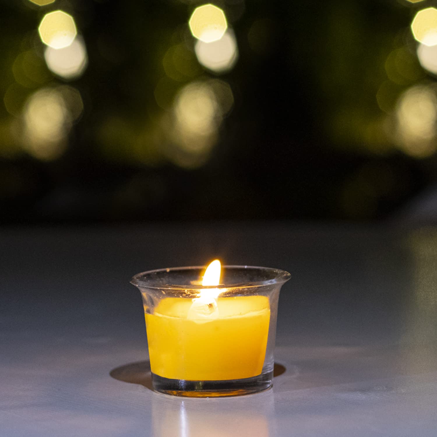 Floral Scented Lemongrass Fragrance Butterpot Glass Votive Candle (YELLOW, PACK OF 6)