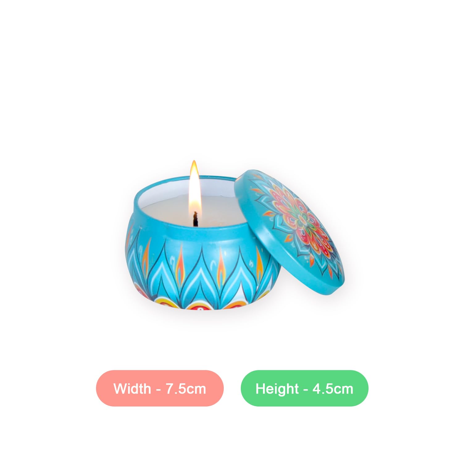 Scented Mandala Pattern Jar Candle (Pack of 4)