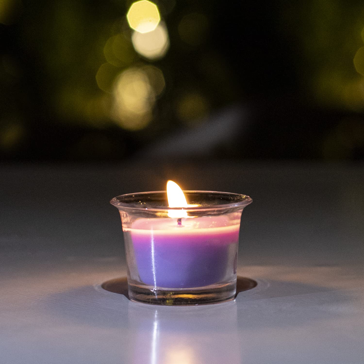 Floral Scented Lavender Fragrance Butter pot Glass Votive Candle (Purple, PACK OF 6)