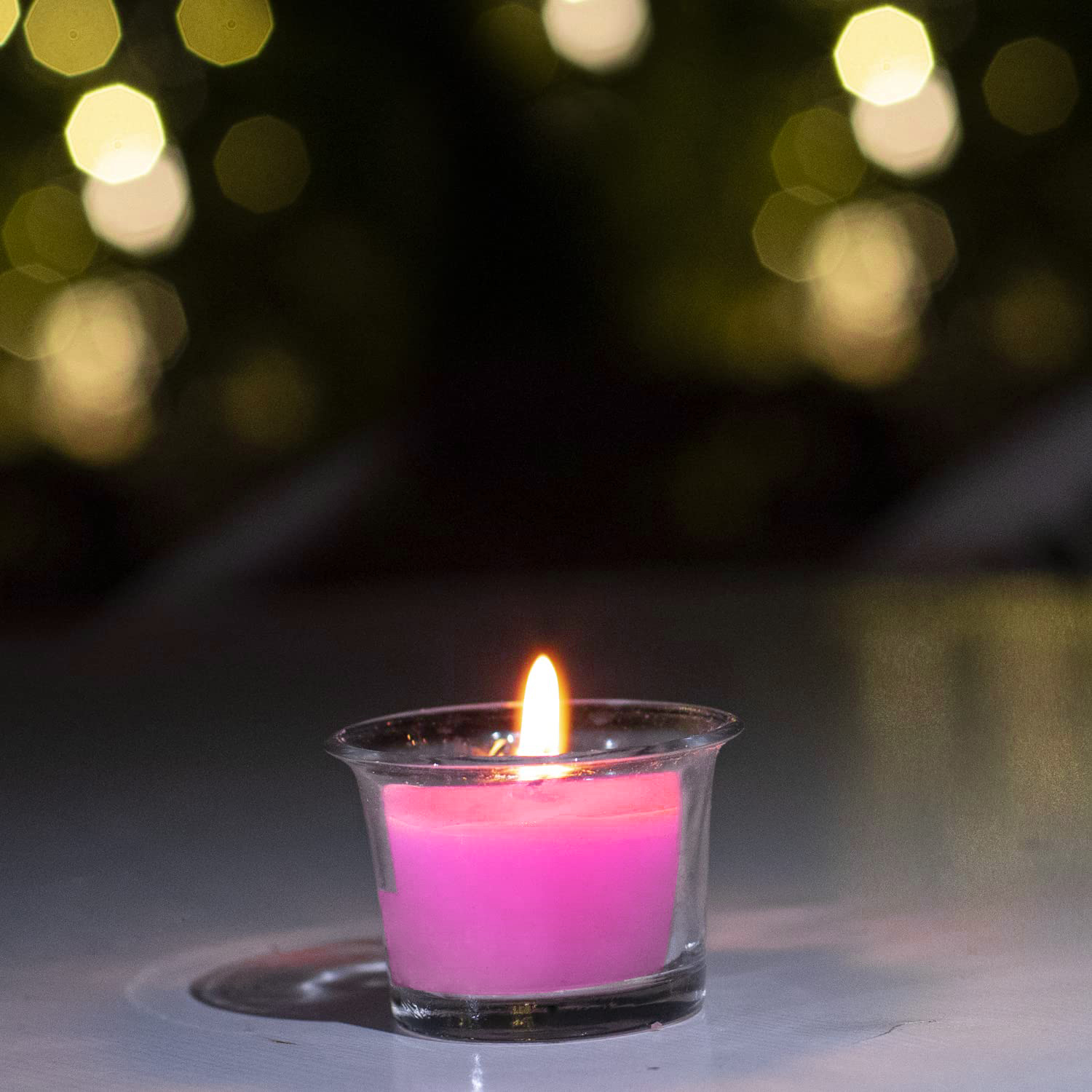 Floral Scented Rosemary Fragrance Butter pot Glass Votive Candle (PINK, PACK OF 6)