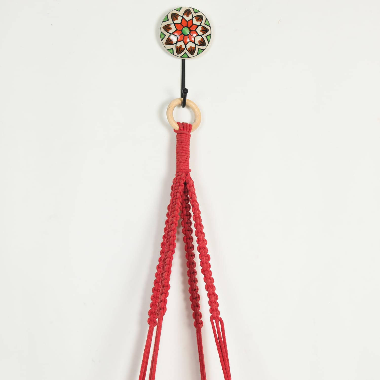  Hand Woven Bohemian Decorative Macrame Indoor Ceiling Hanging Floating Shelf Chic Decor for Plants 