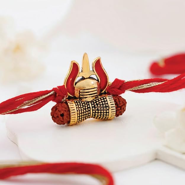 Spiritual Rudraksh Trishul Rakhi for Brother