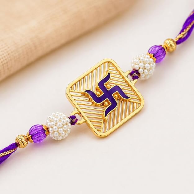 Swastik Meenakari Rakhi for Brother