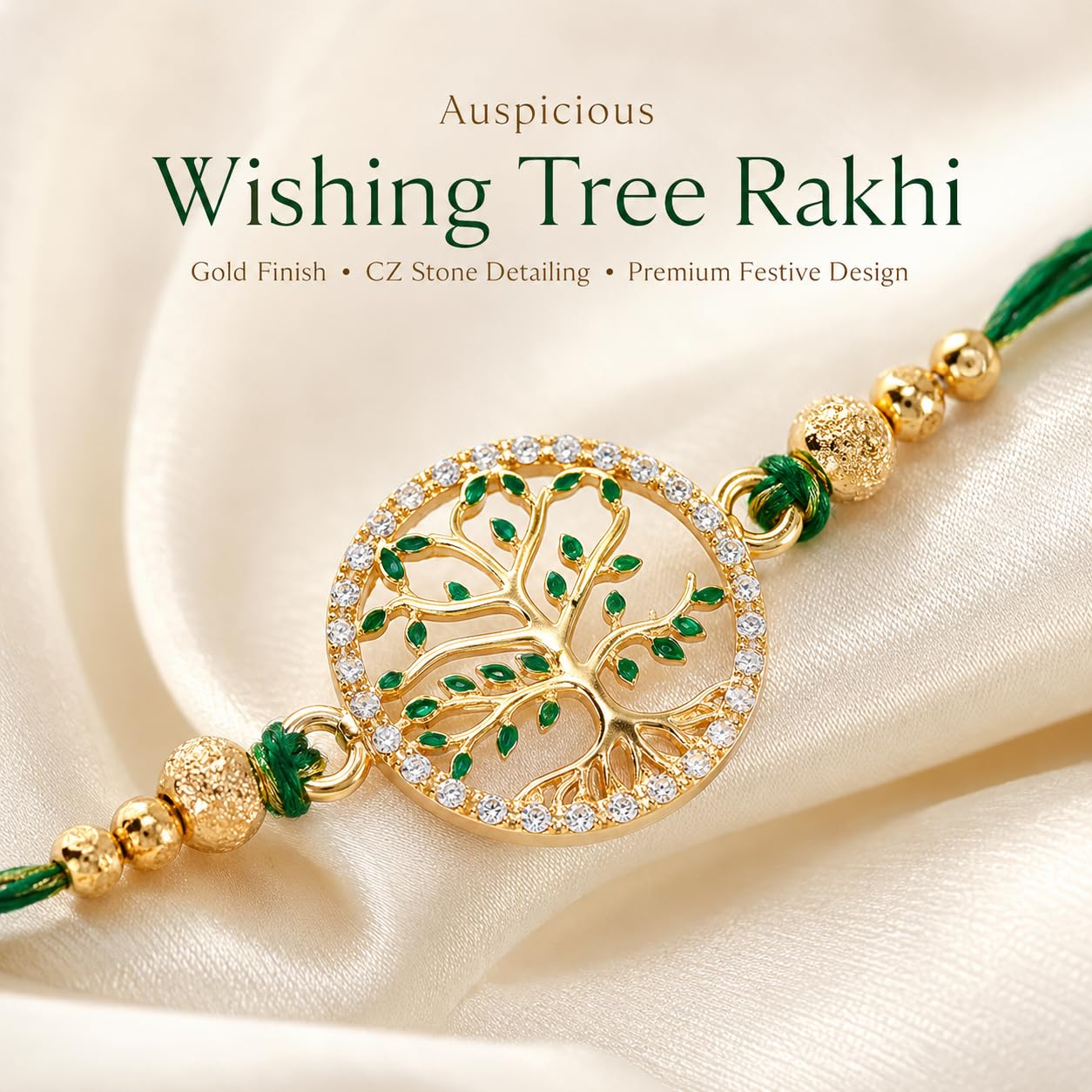 Wishing Tree Rakhi for Brother with Kaju Katli 100g